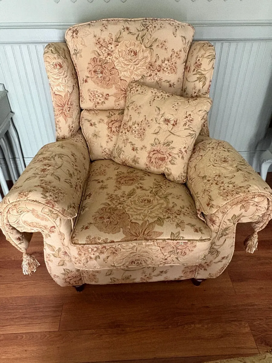 Finline Armchair and Footstool - Image 1