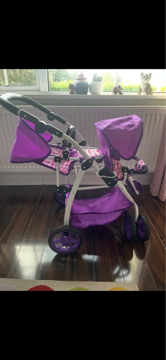 Purple Double dolls Buggy - Image 1