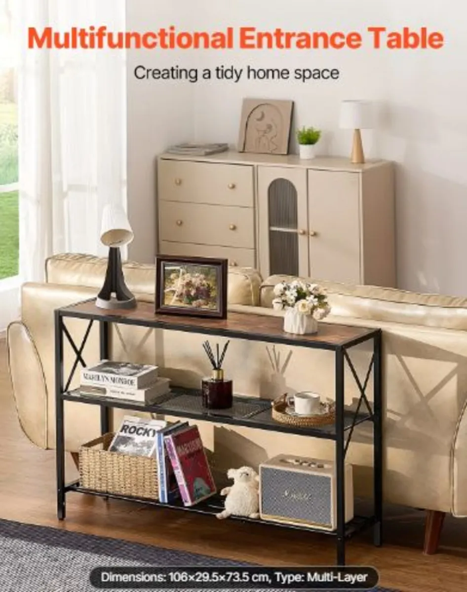 Narrow Console Sofa Table,41.7 inches Behind Couch - Image 2