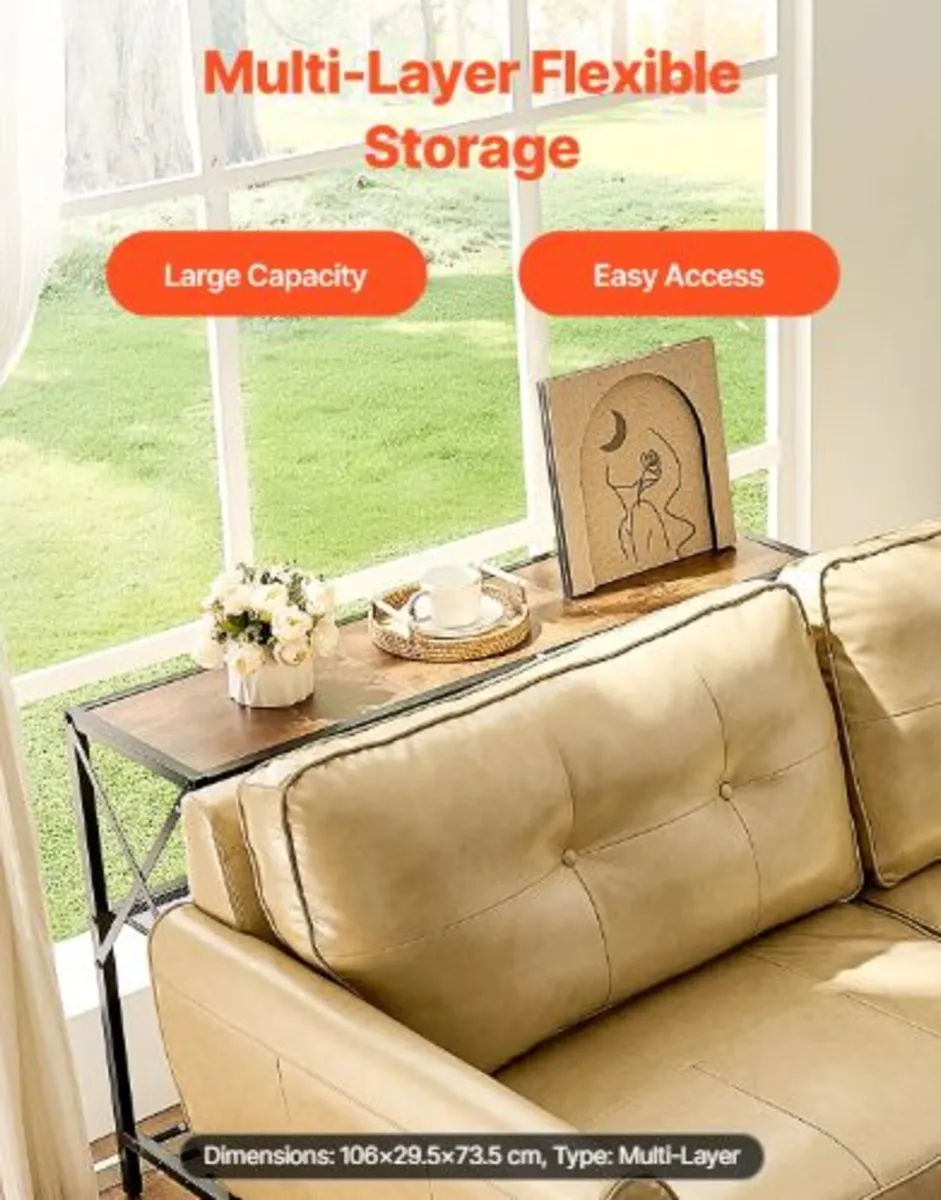 Narrow Console Sofa Table,41.7 inches Behind Couch - Image 3