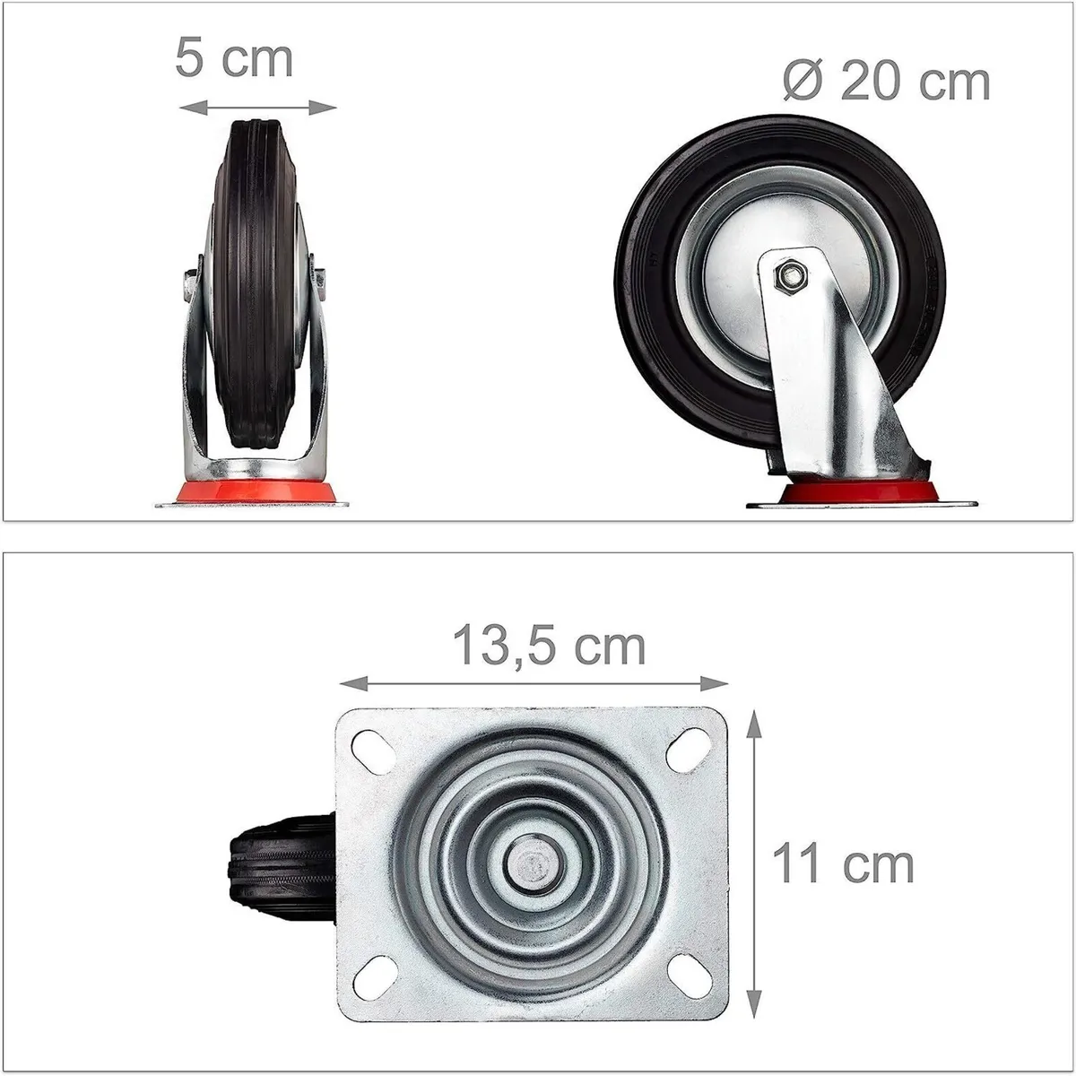 4x 100mm Heavy-Duty Castor Wheels – 600kg - Image 4