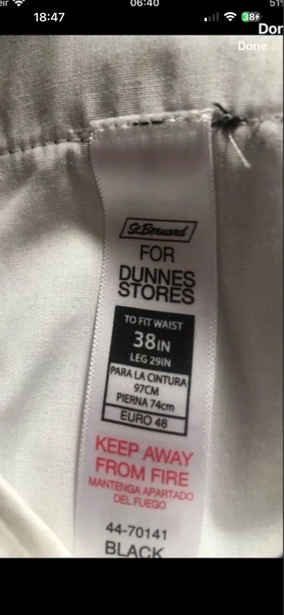 Mens back trousers W38” x L29” €10 - Image 3