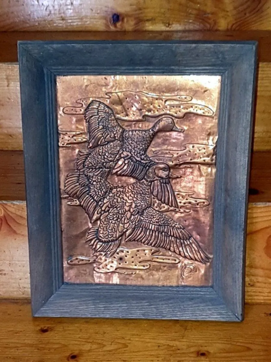 Vintage Mid-Century Copper Relief Duck Wall Art - Image 4