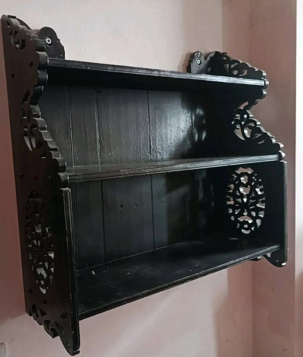 Carved wooden wall shelves - Image 1