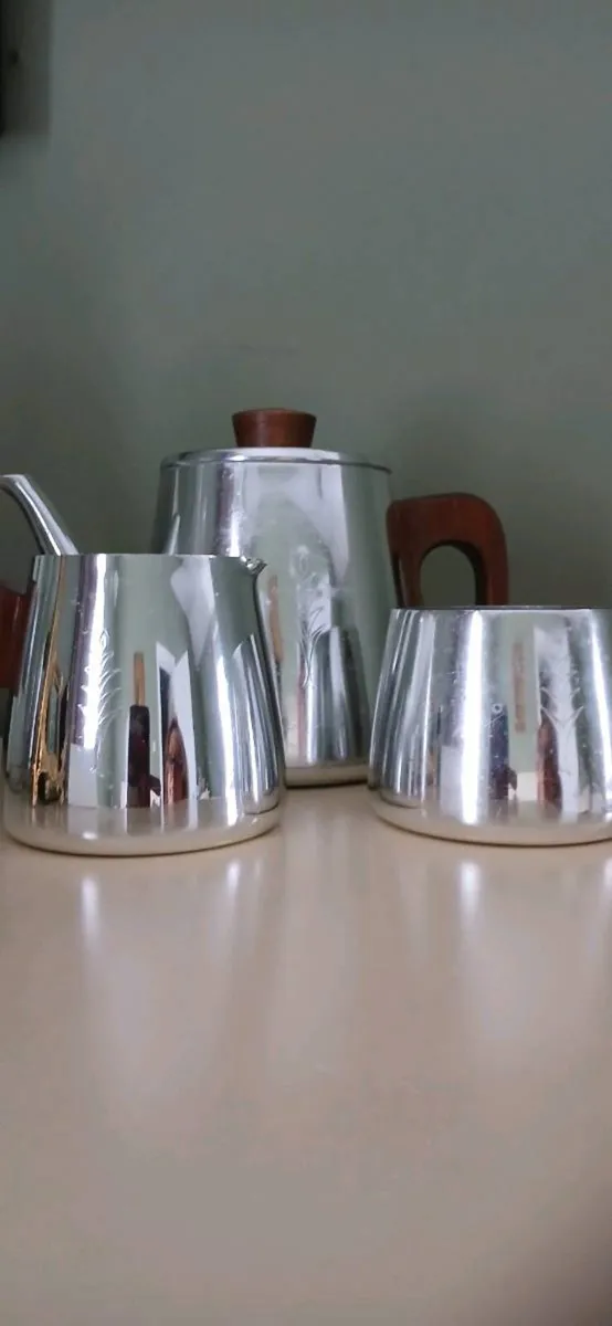 Vintage SONA stainless 3 piece tea set - Image 1