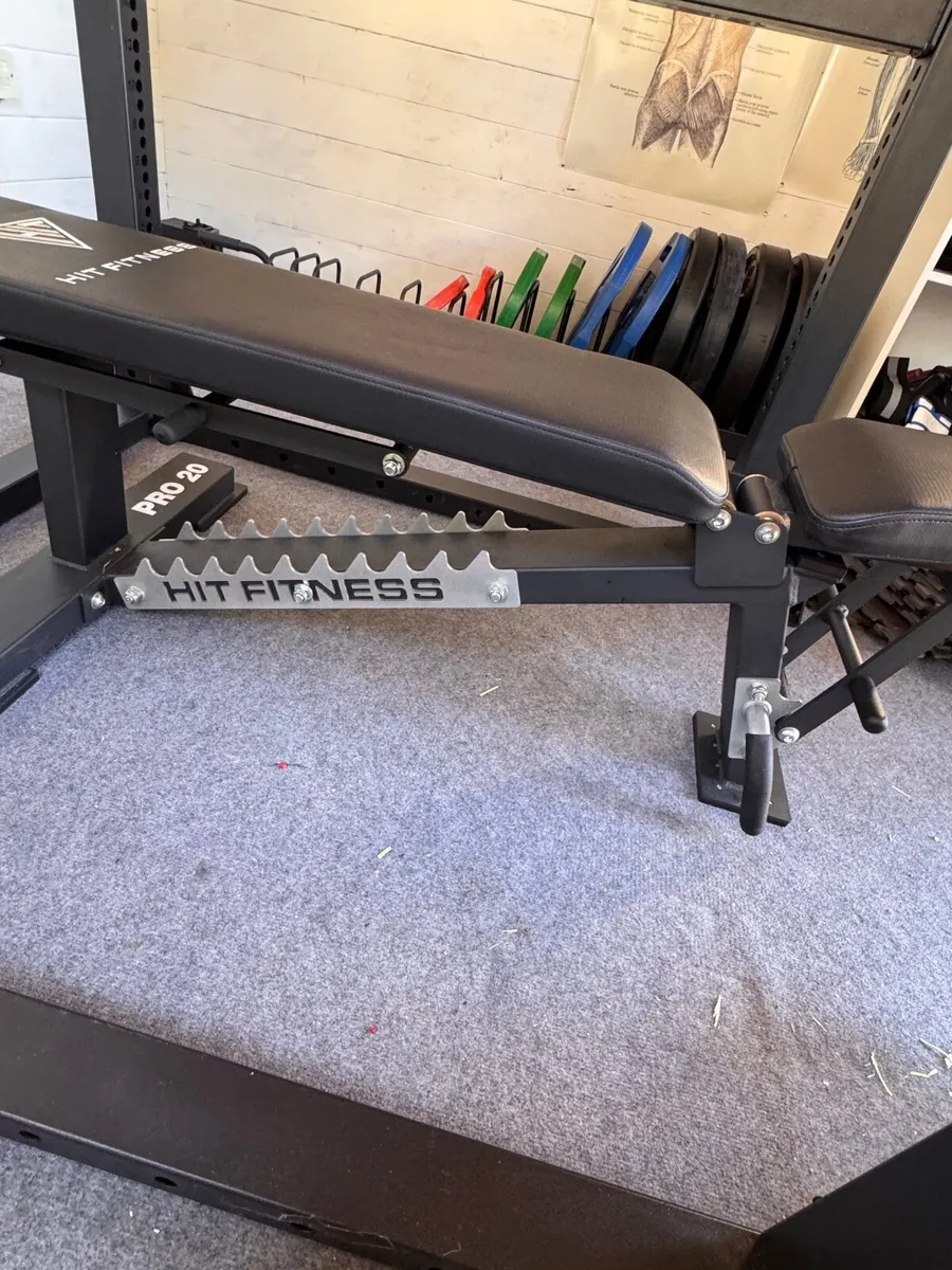 Squat rack weights and bench - Image 3