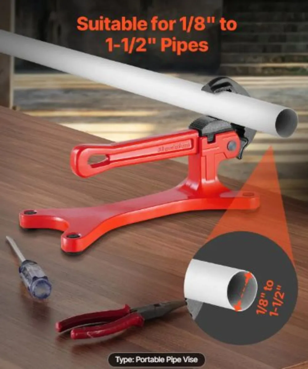 Portable Pipe Vise, Lightweight Aluminum Pipe Vise - Image 2
