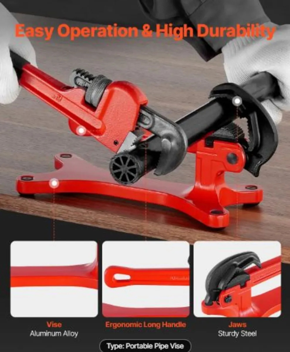 Portable Pipe Vise, Lightweight Aluminum Pipe Vise - Image 3