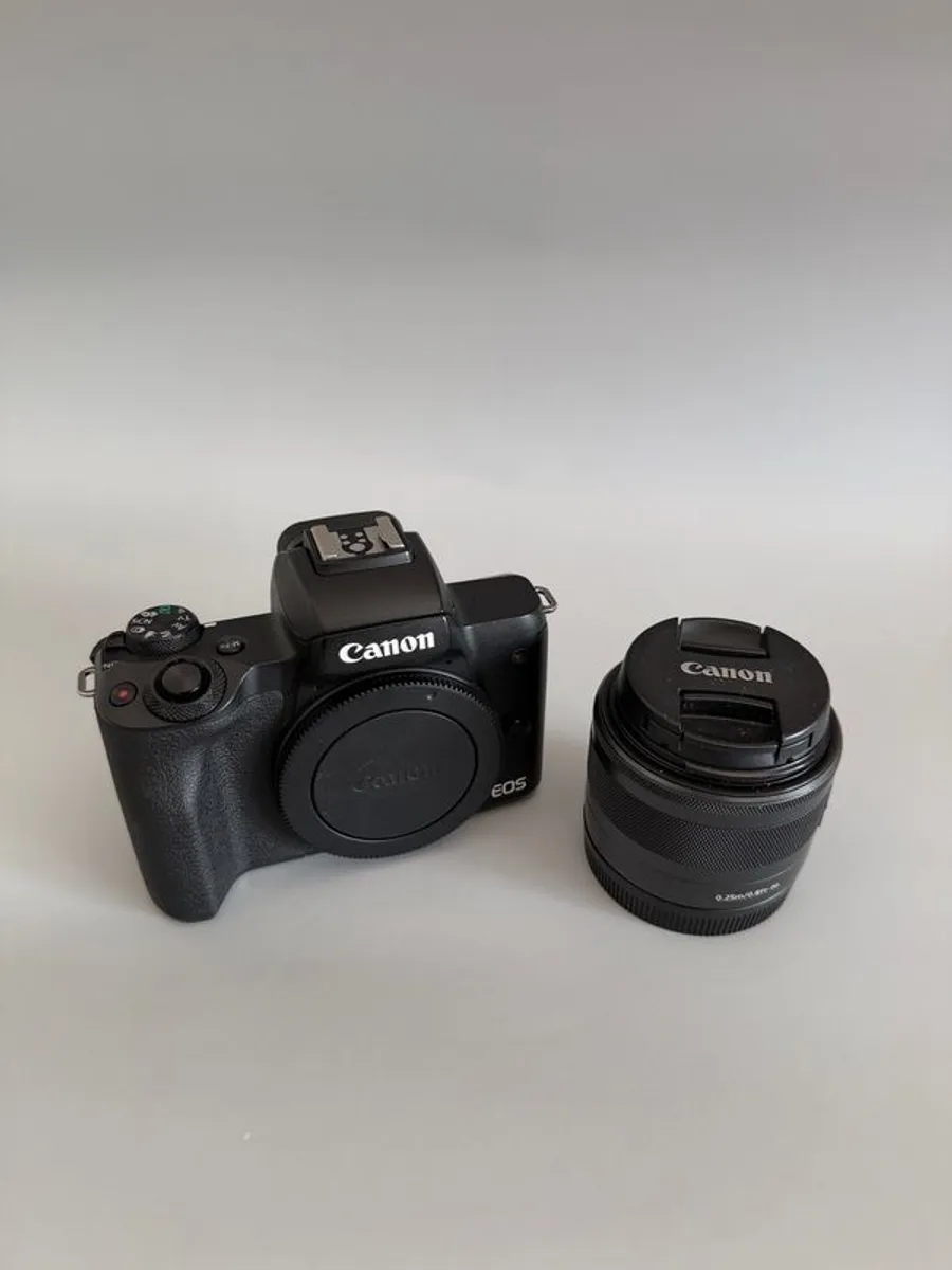 Canon EOS M50 Mark II + 15-45mm + Sigma 70-300mm + Fisheye + Batteries + Viltrox adapter + Apex 4K Camera - Image 2