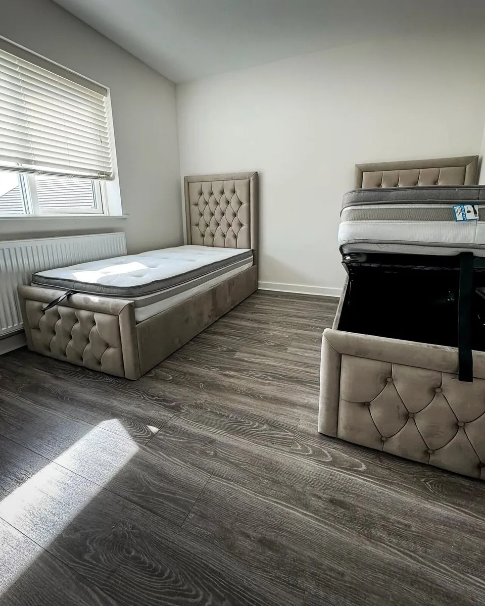 Double & King Size Bed Frame With Mattress Opt - Image 2