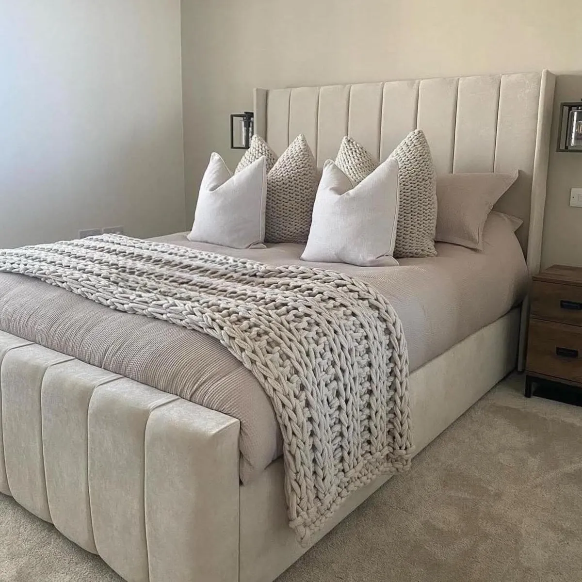 New Double & King Size Bed Frame With Mattress Opt - Image 1