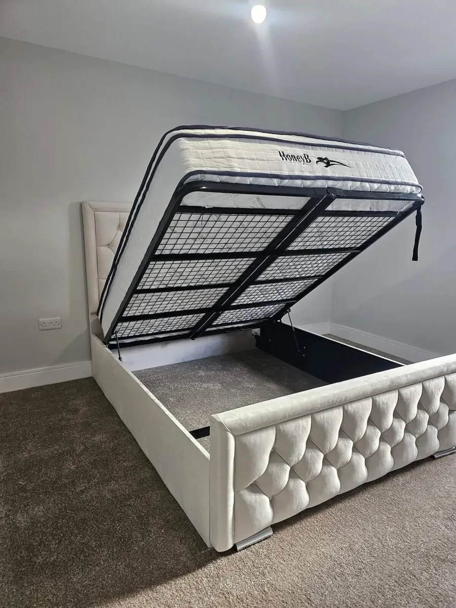 New Double & King Size Bed Frame With Mattress Opt - Image 2