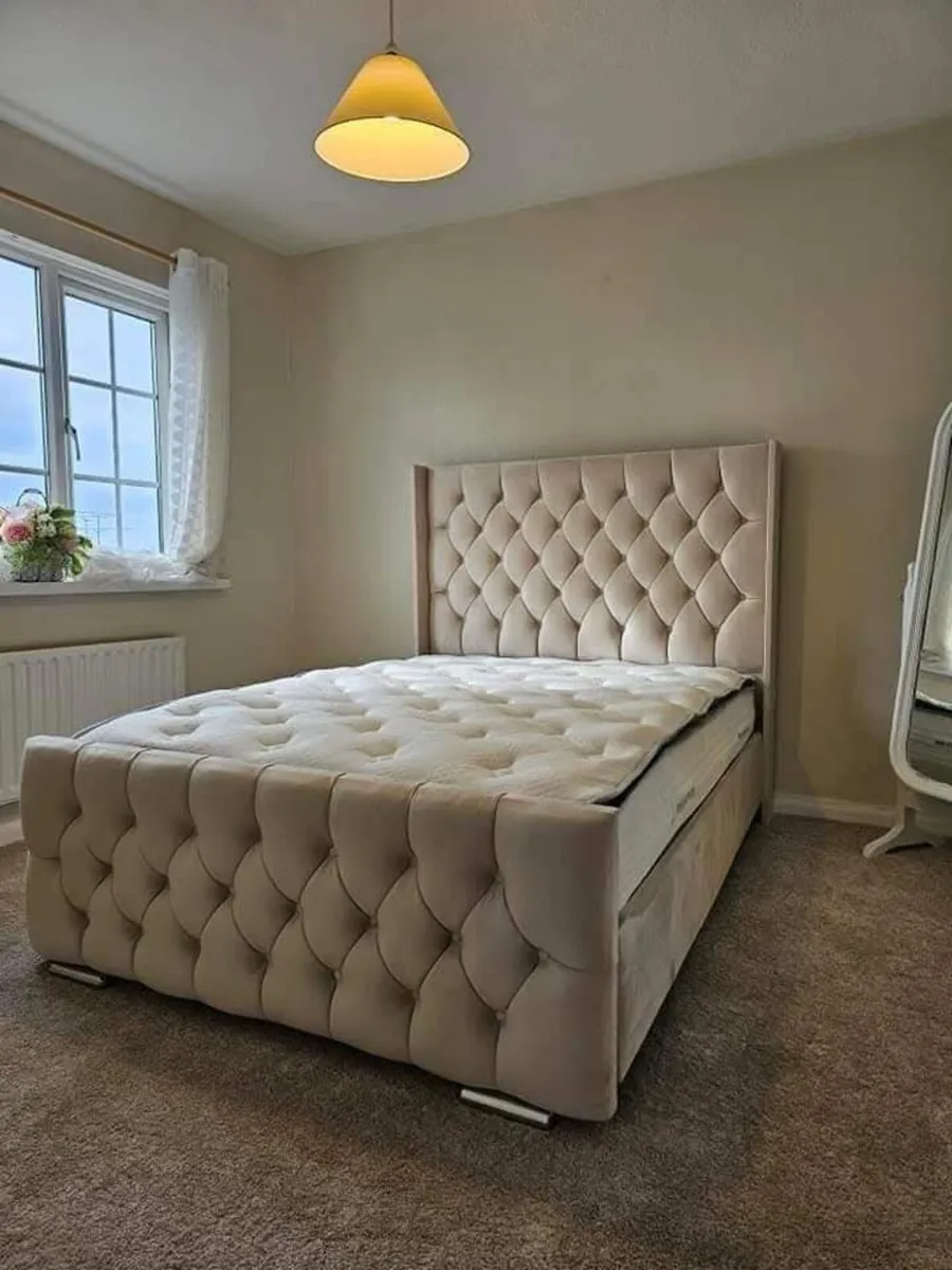 New Double & King Size Bed Frame With Mattress Opt - Image 3