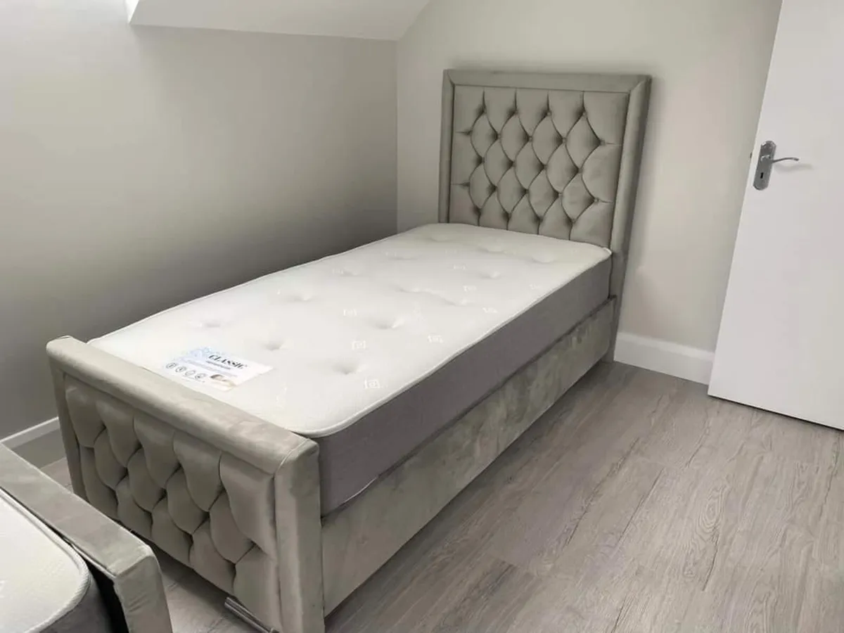 New Double & King Size Bed Frame With Mattress Opt - Image 4