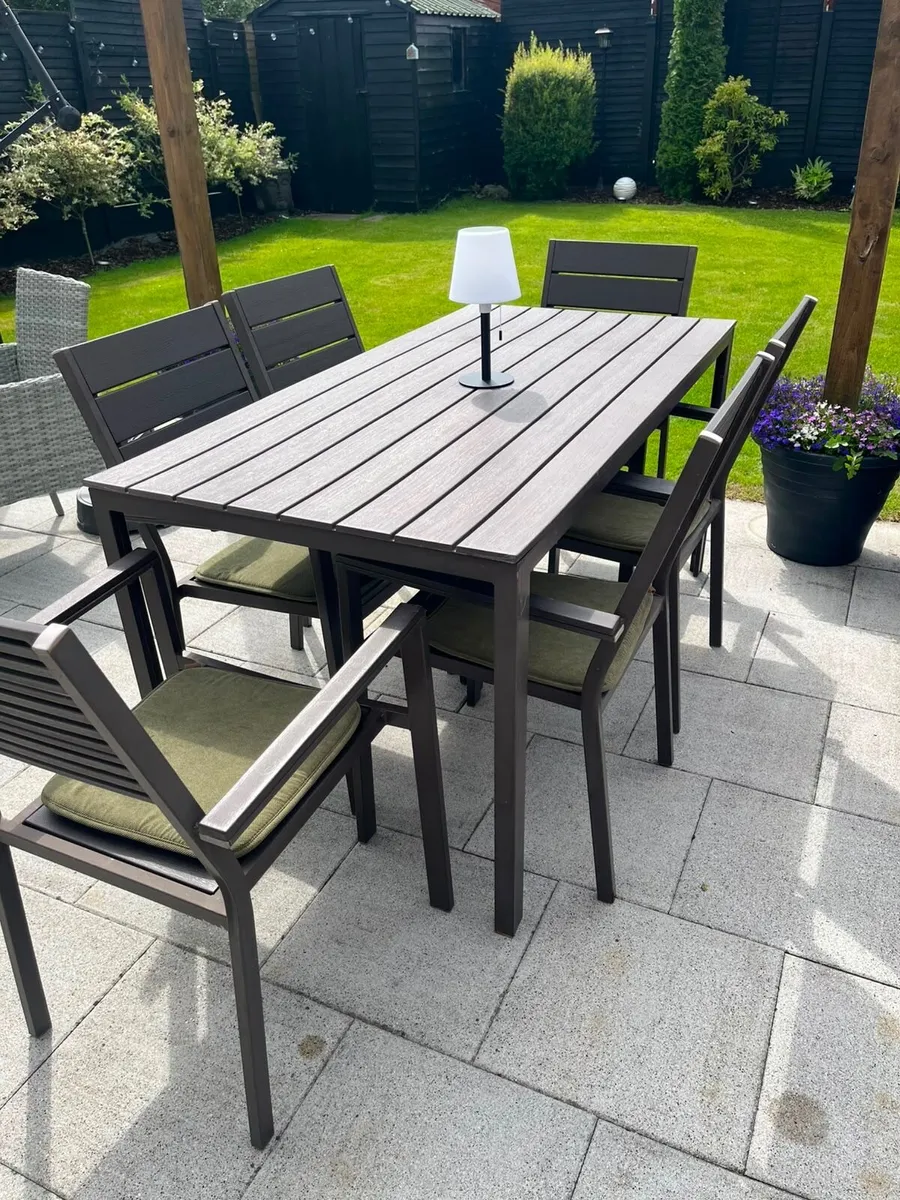 Garden Dining Table & 6 Chairs - Image 1