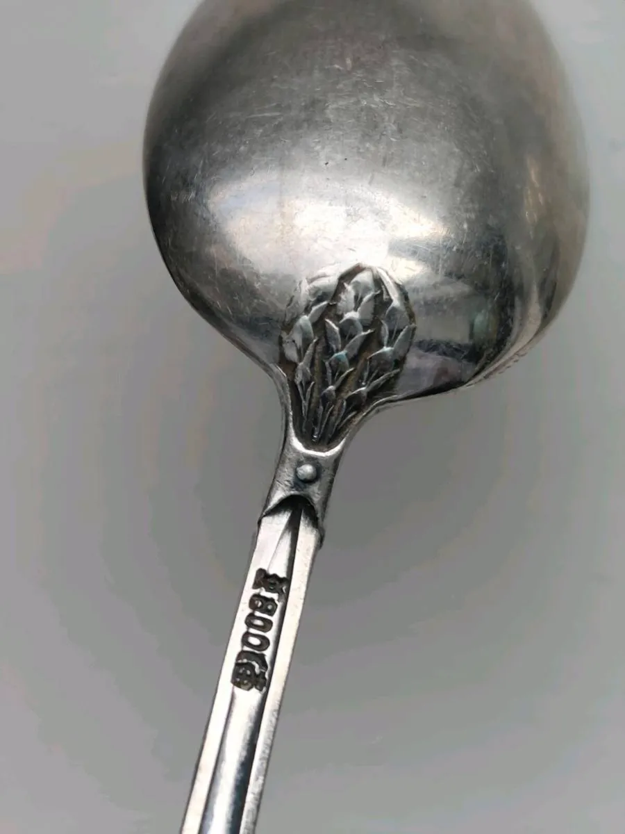 German solid antique silver spoons and forks set - Image 2