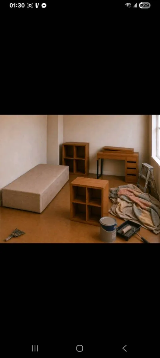 desk, drawers, 2 x cube shelving - Image 4