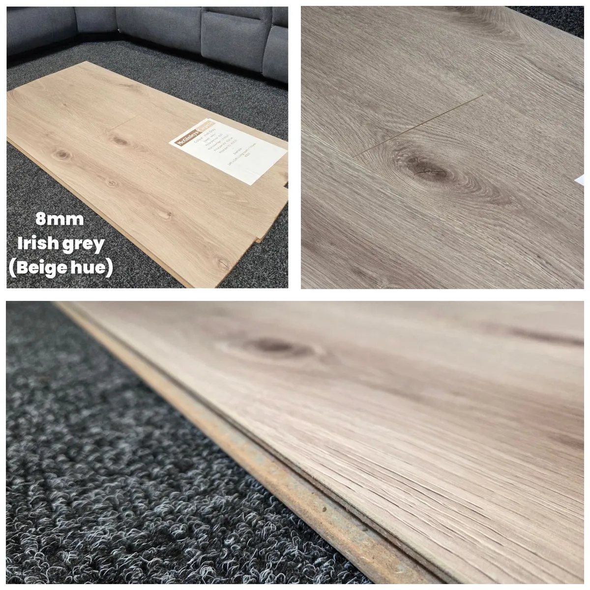 8mm laminated click flooring - Greige - Image 1