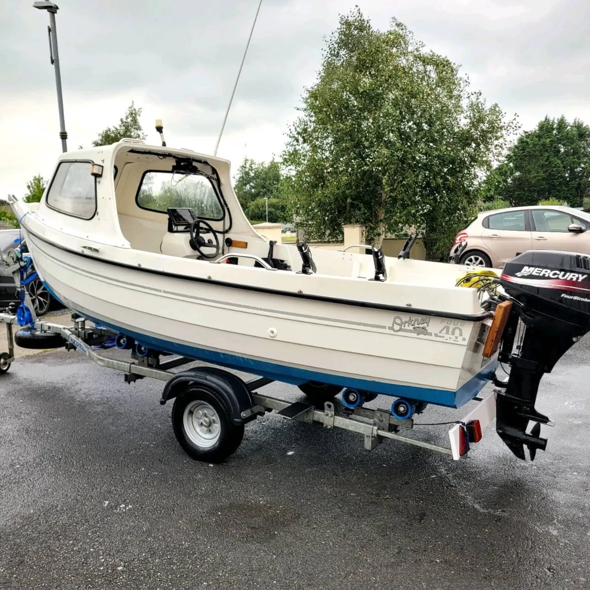 Orkney 440 mercury 15hp extreme roller trailer - Image 1