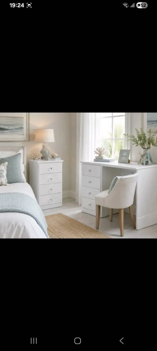 Desk, wardrobe and large bedside chest of drawers - Image 2