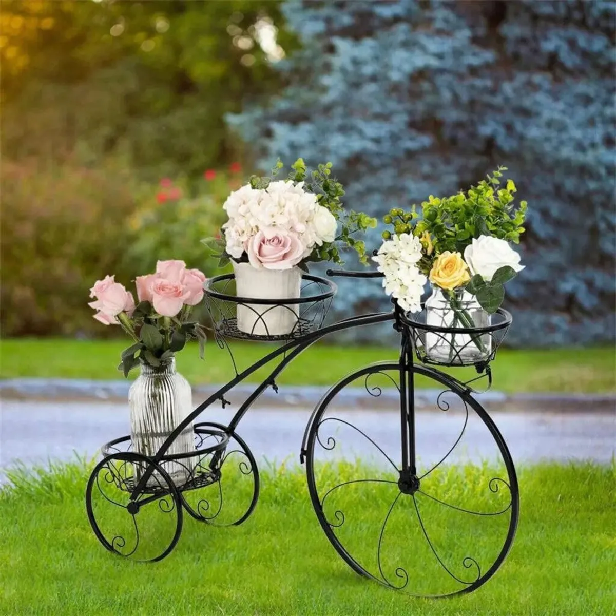 Sturdy 3 Tier Metal Tricycle Plant Stand Stylish I - Image 4