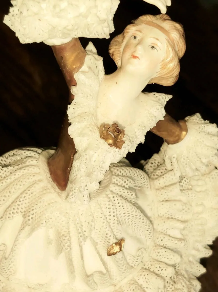FLORENTINA BALLERINA, 24CT Gold Painted Dresden ! - Image 1