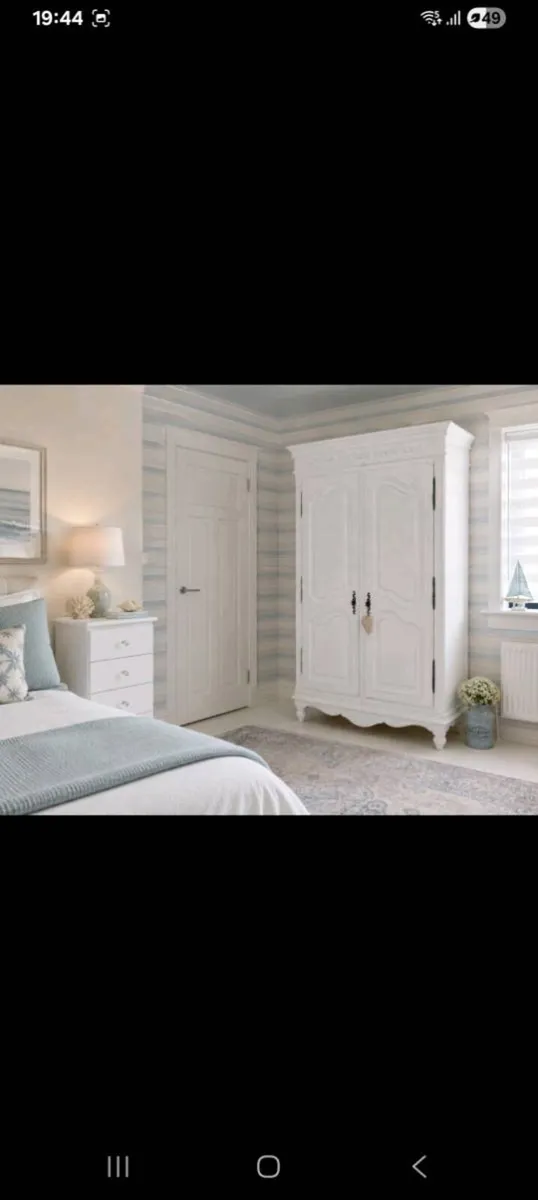 Desk, wardrobe and large bedside chest of drawers - Image 1