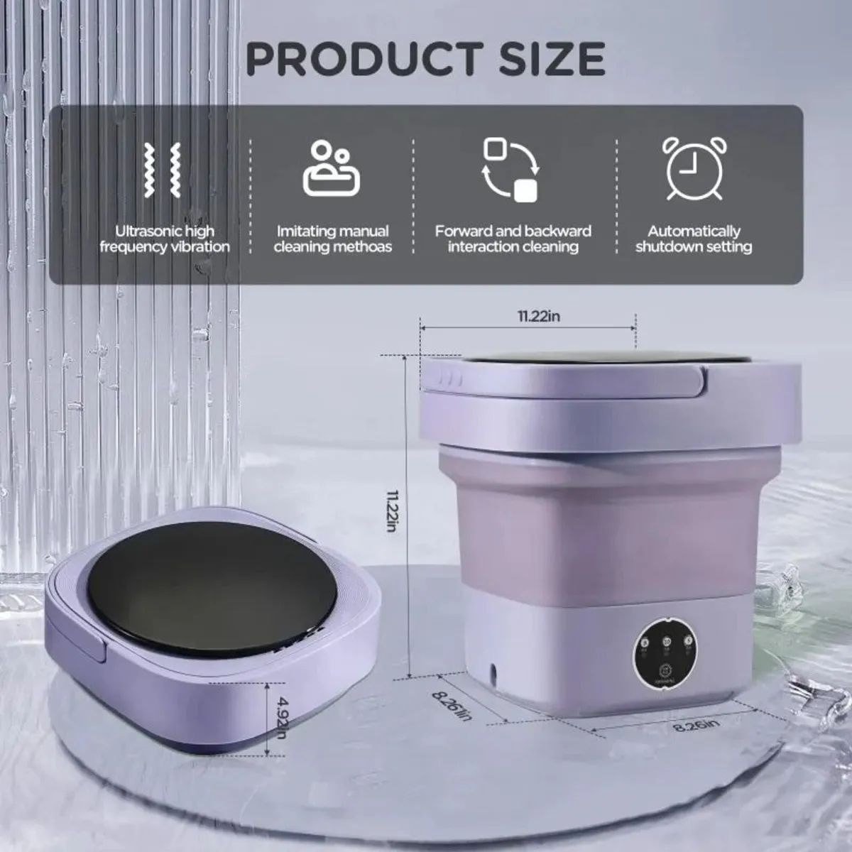 Portable Folding Mini Washing Machine 8L - Image 2