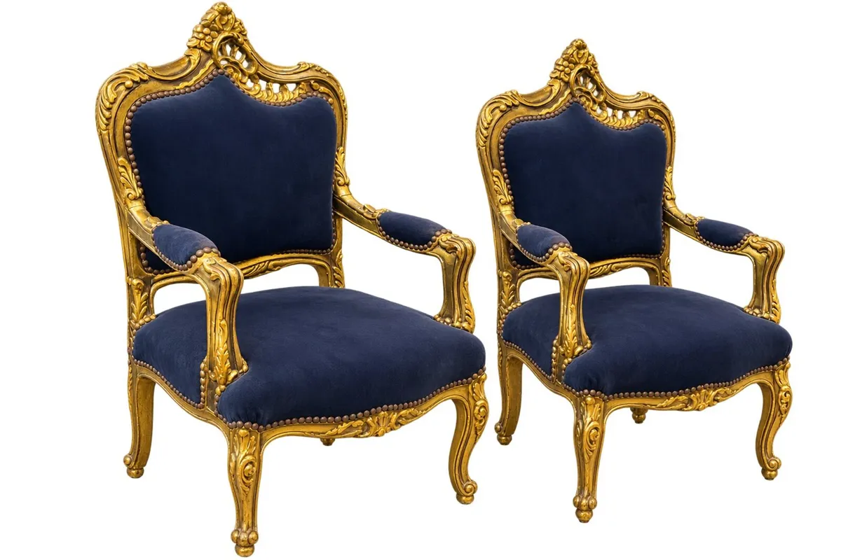 Rococo (Louis XV) design gold armchairs