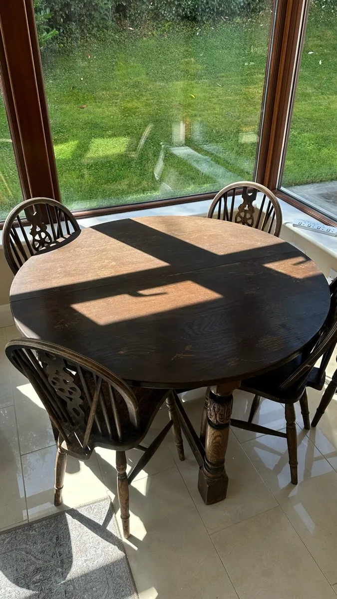 Wooden Table & 6 Chairs - Image 2