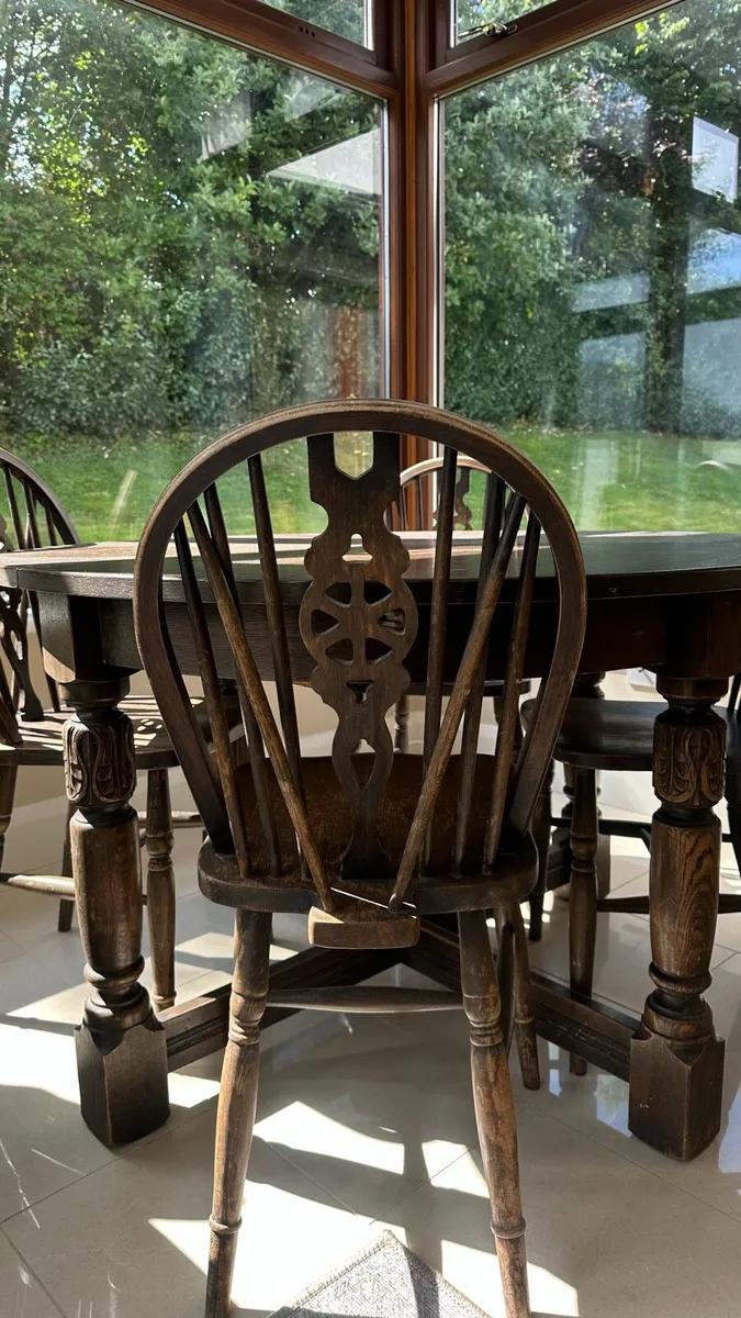 Wooden Table & 6 Chairs - Image 3