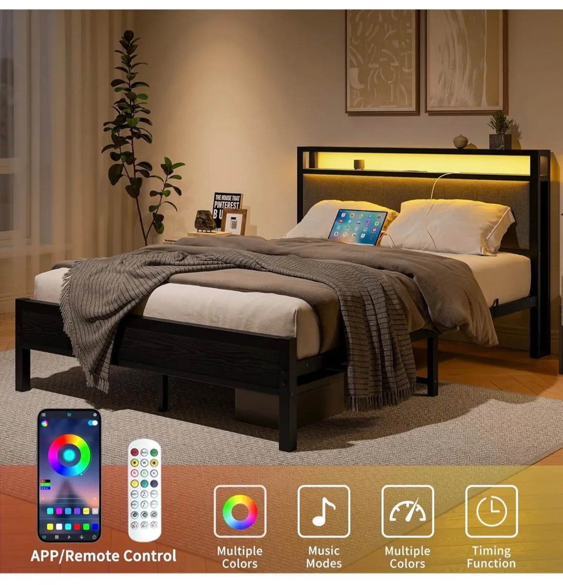 King size bed frame Immerse in tranquil ambiance w - Image 3