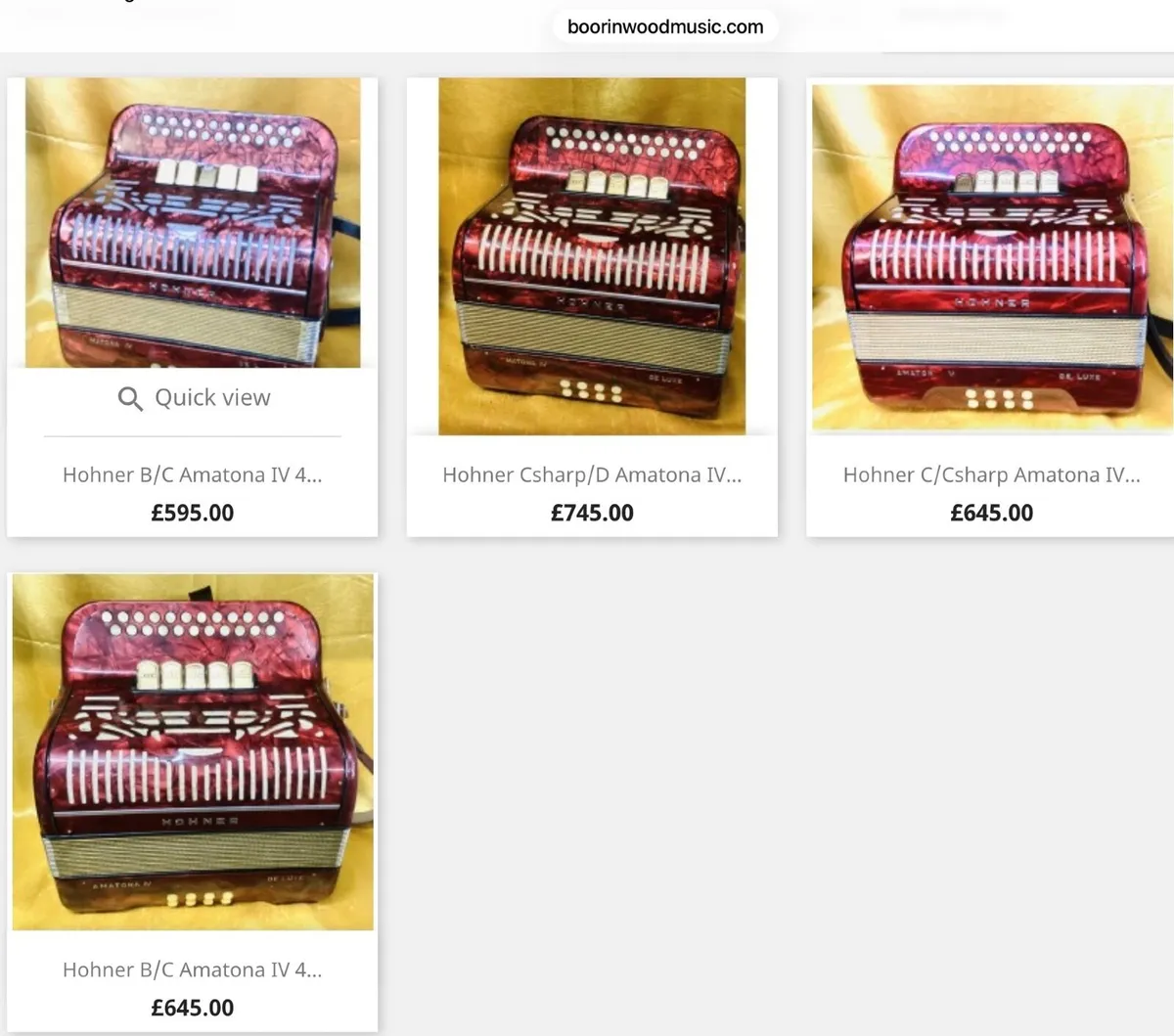 HOHNER AMATONA IV 4 VOICE MUSETTE BUTTON ACCORDION