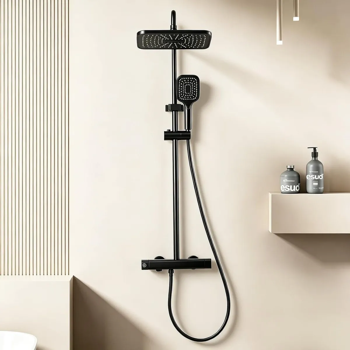 Thermostatic Shower Mixer Set Complete Rainfall - Image 2