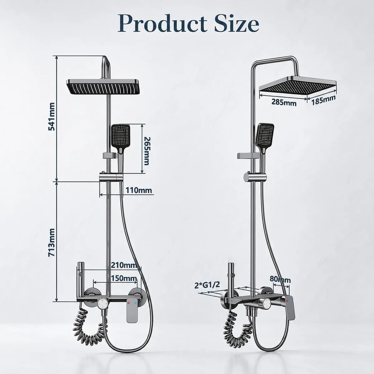 Thermostatic Shower Mixer Set with Rainfall - Image 2