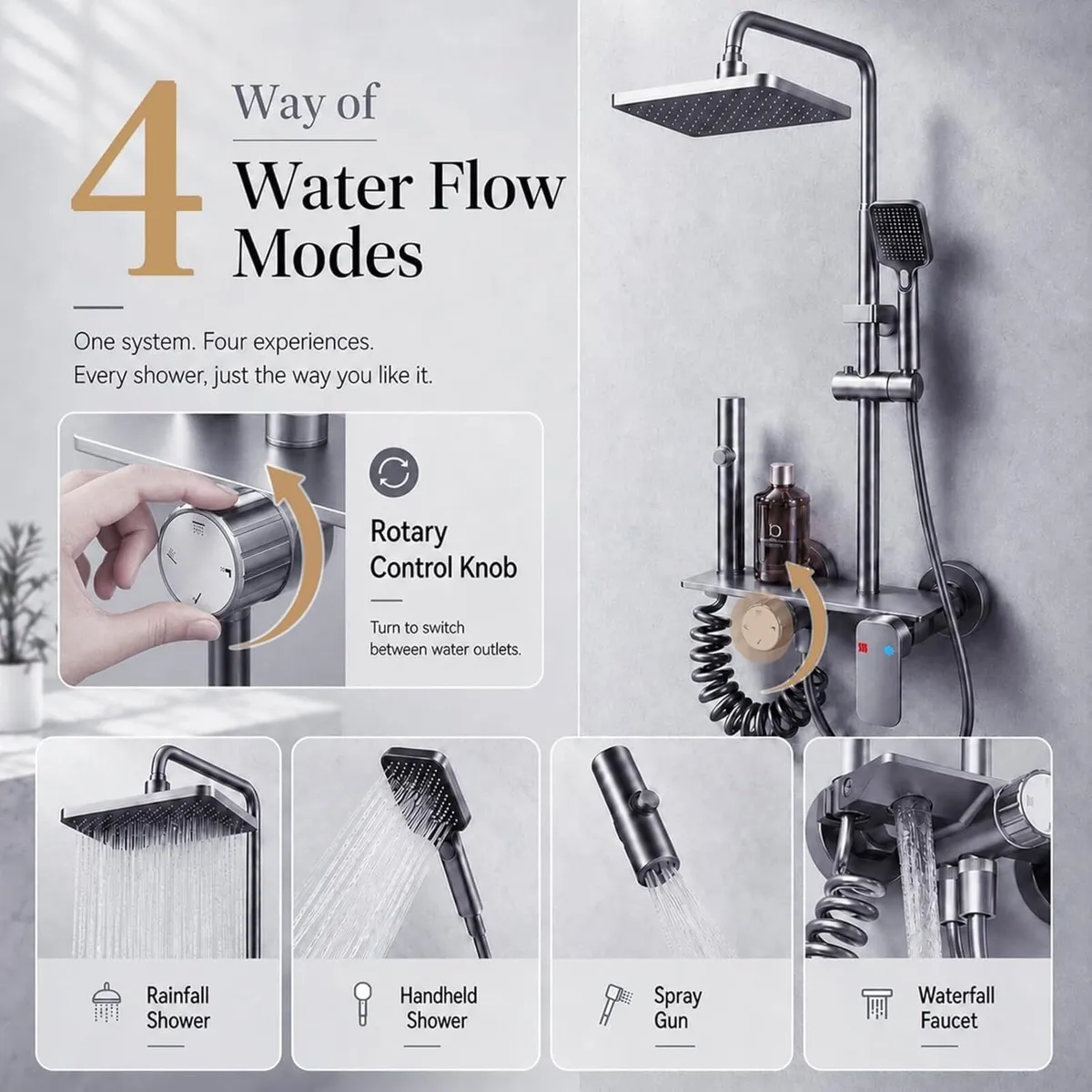 Thermostatic Shower Mixer Set with Rainfall - Image 4