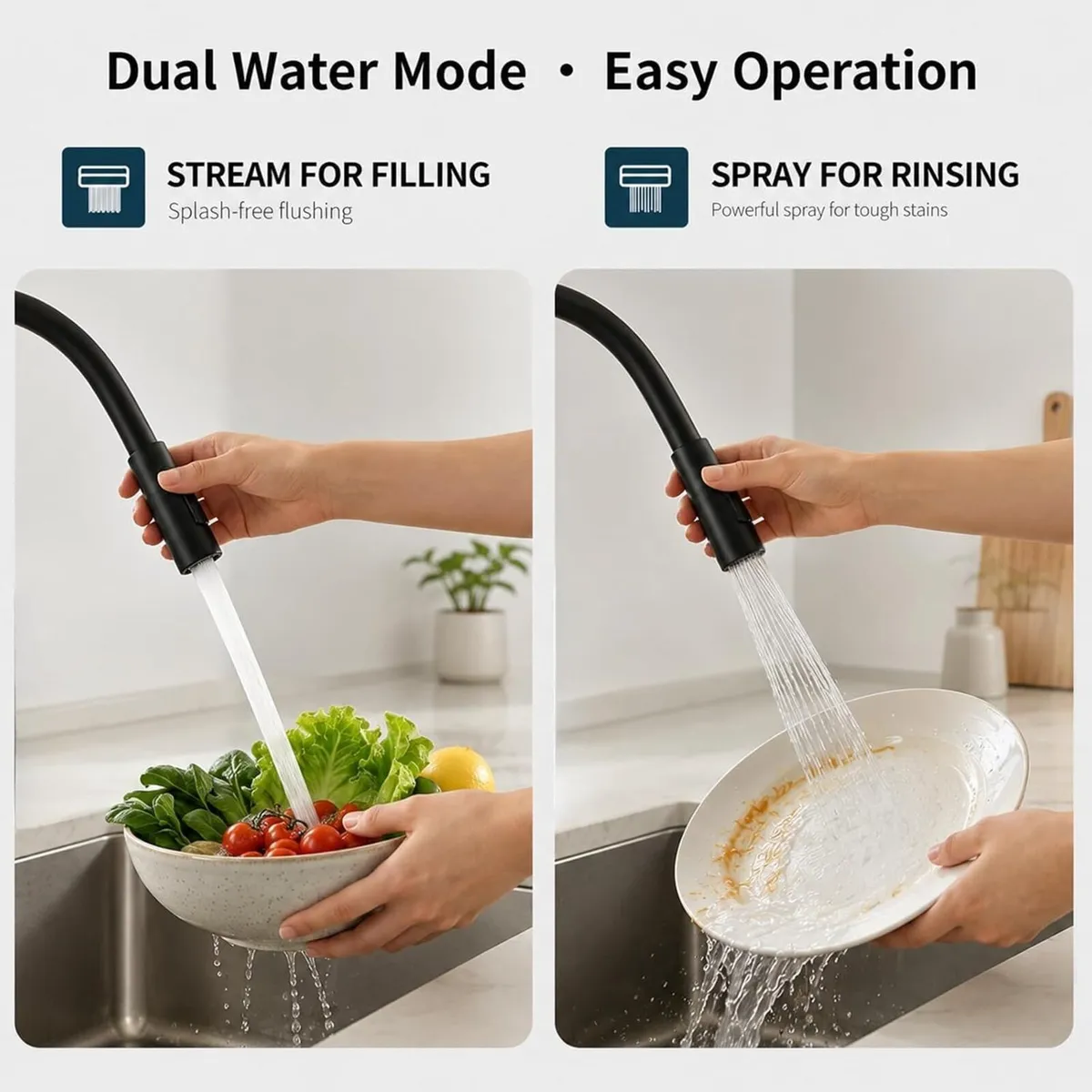 Kitchen Tap Pull Down Spray Sink Mixer Single - Image 4