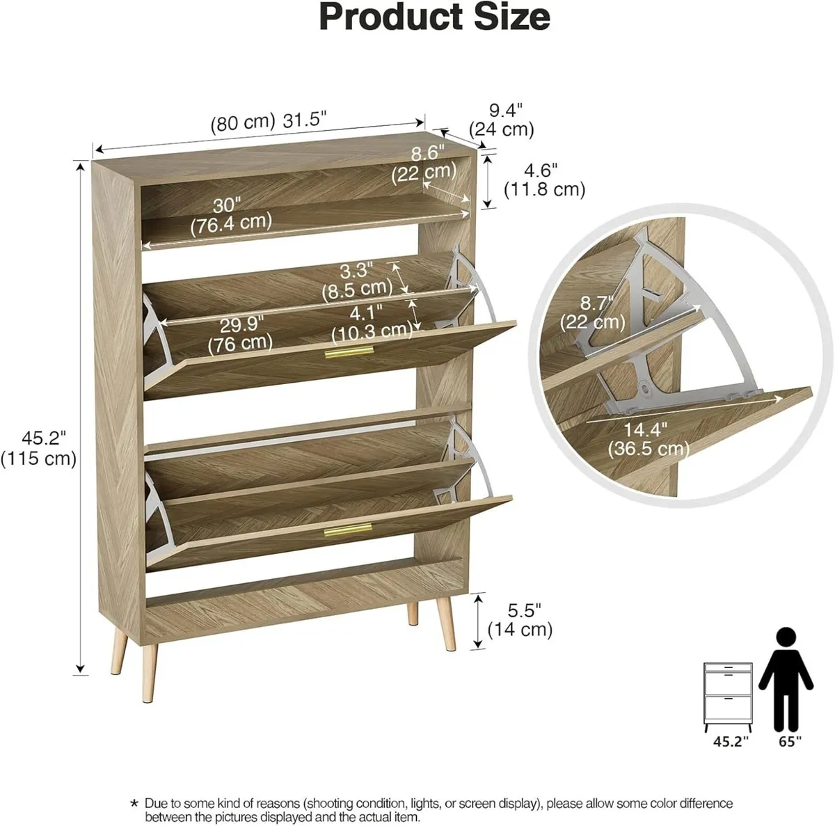 Wood Shoe Storage Cabinet for Entryway Cupboards - Image 2