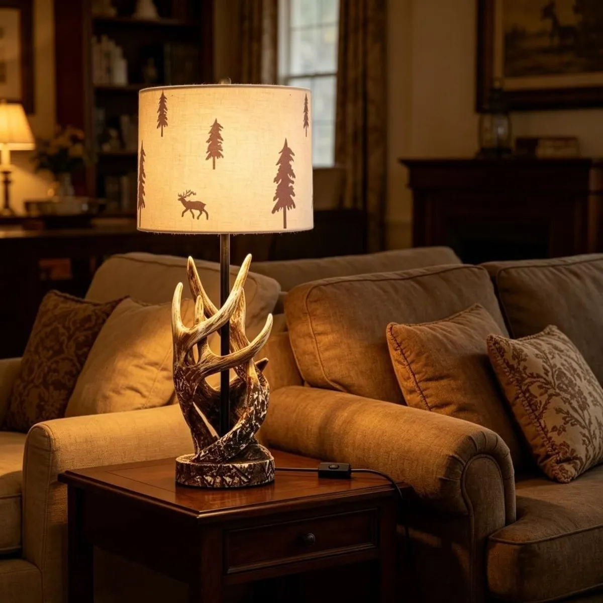 Resin Table Lamp Antler Tall for Living Room - Image 2