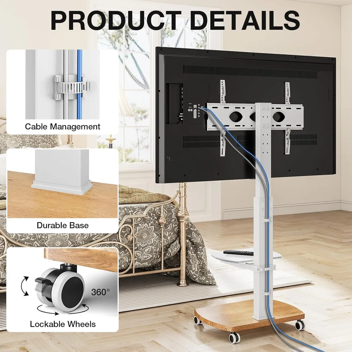 TV Stand for 32-65 Inch Tvs with Oak - Image 2
