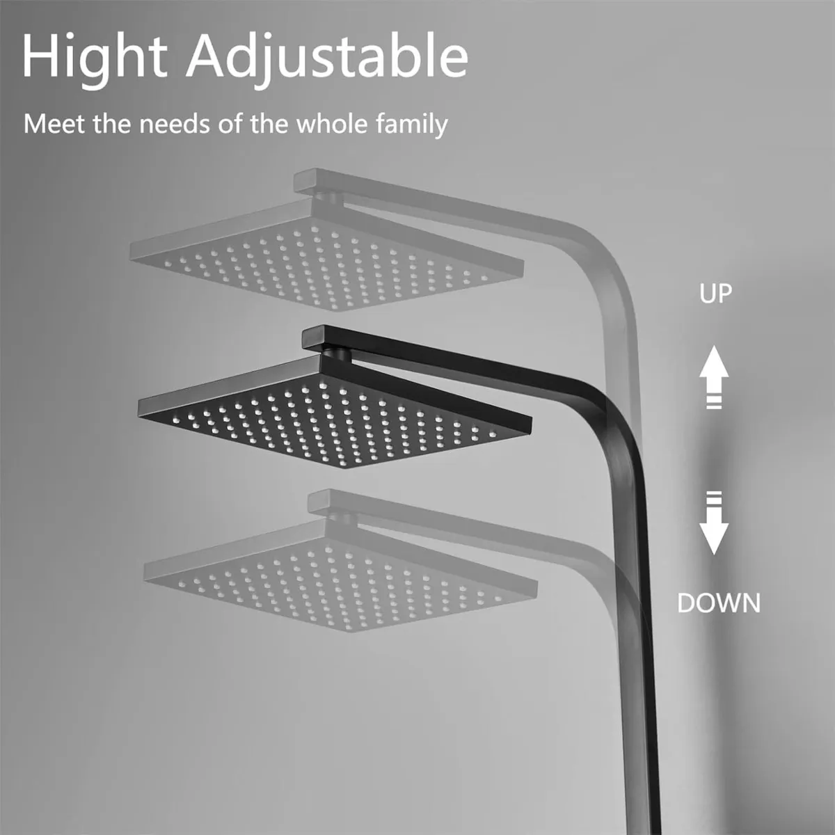 Mixer Set Thermostatic Square Rainfall - Image 4