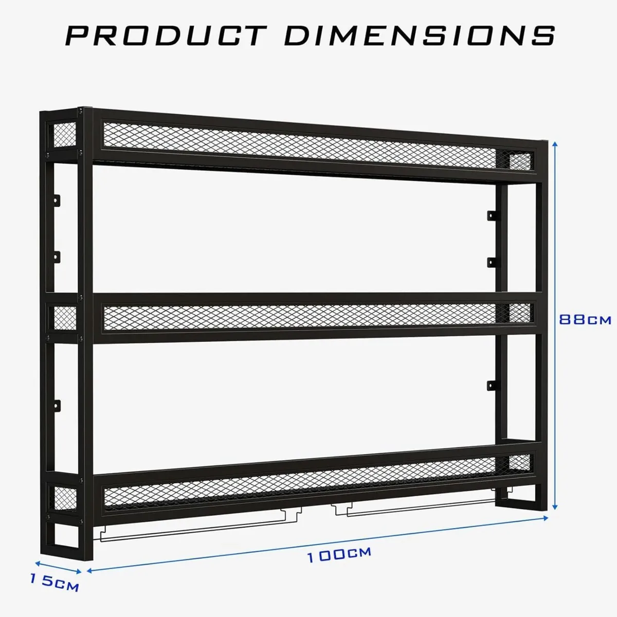 Wall Mounted Bar Shelves with LED Lighting Metal - Image 2