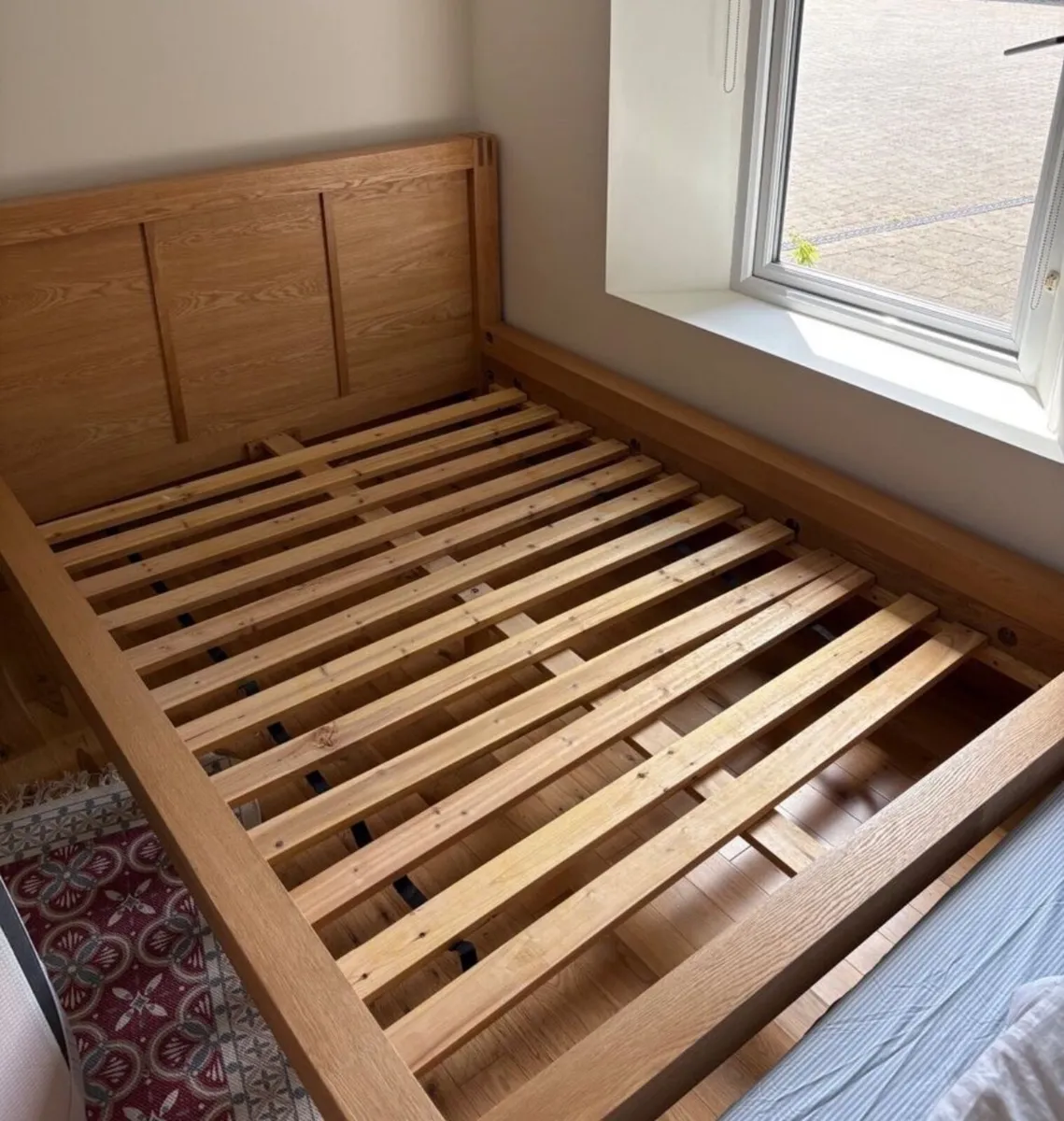 As New - Extremely Solid 5Ft King Size Wooden Bed