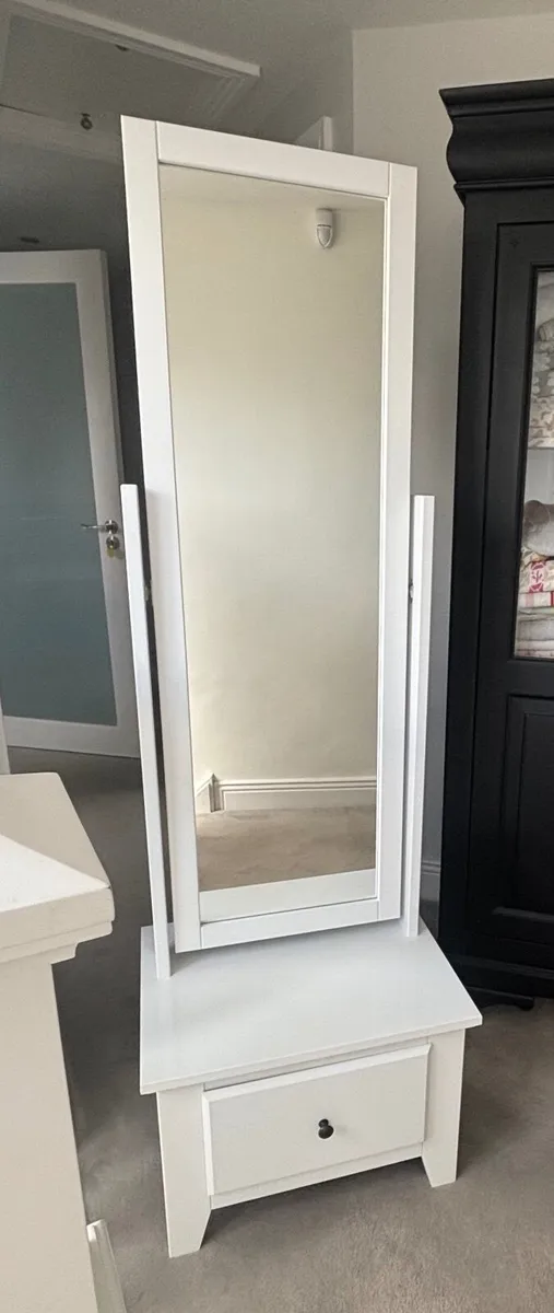 Standing Mirror with Drawer - Image 1