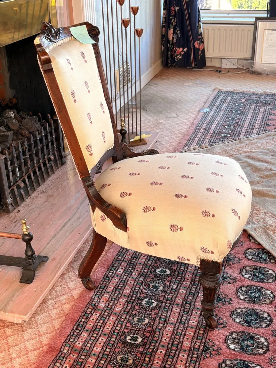 Antique chair recently  upholstered - Image 1