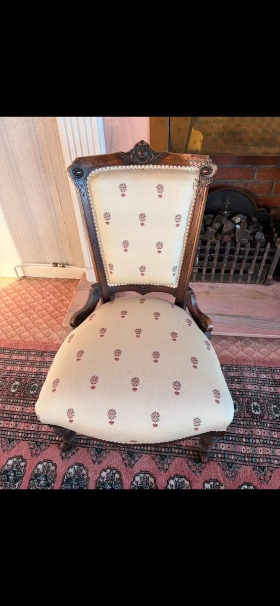 Antique chair recently  upholstered - Image 2
