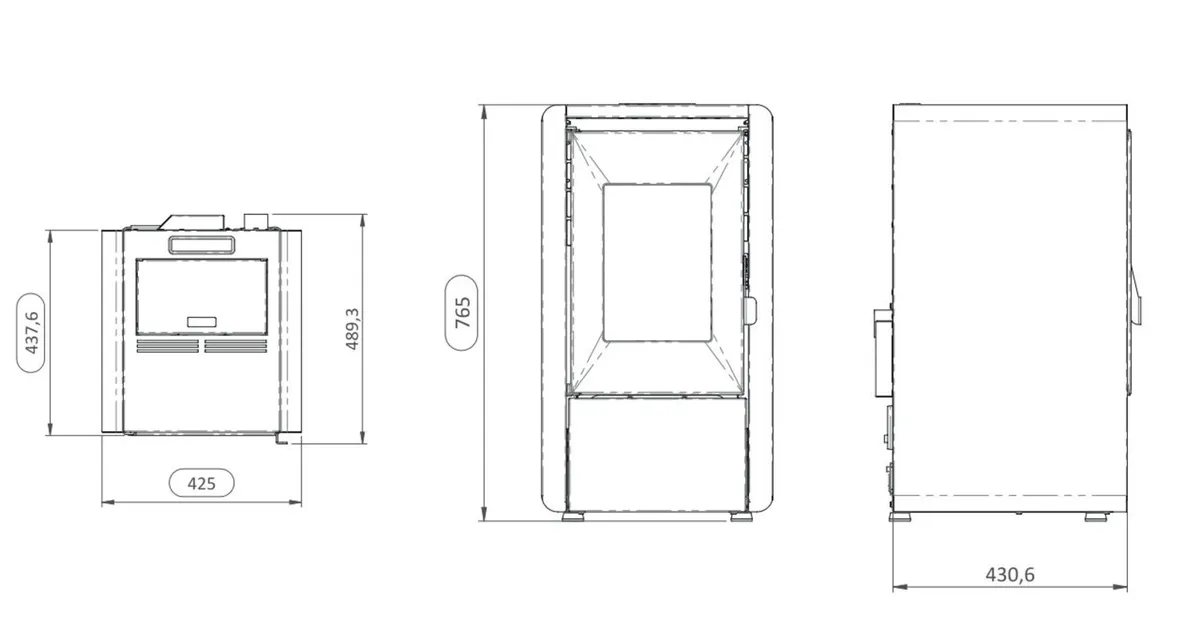 Nina 7kW Black Wood Pellet Stove - Image 2