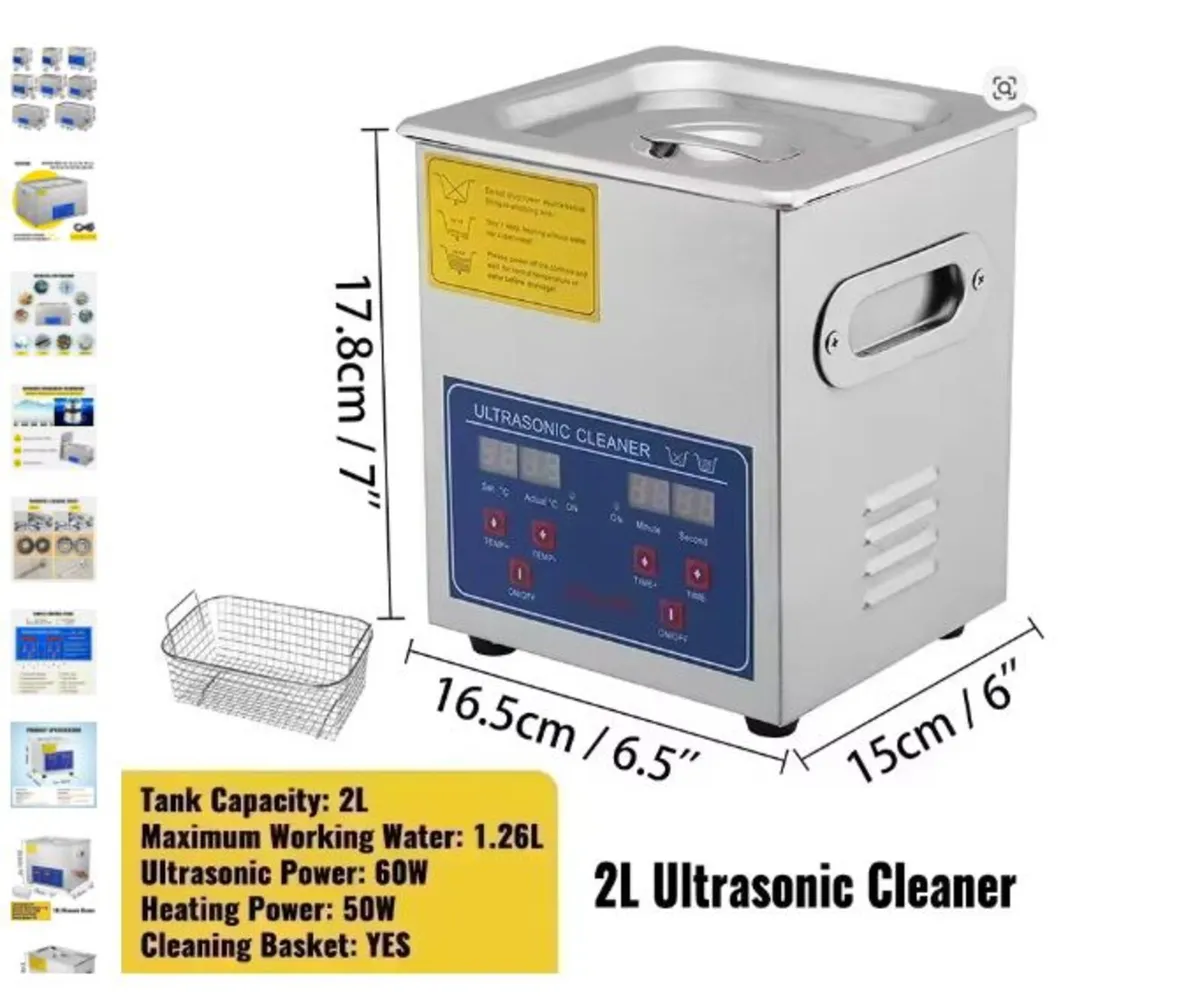 Ultrasonic Cleaner 2L Compact Cleaning Tank - Image 2