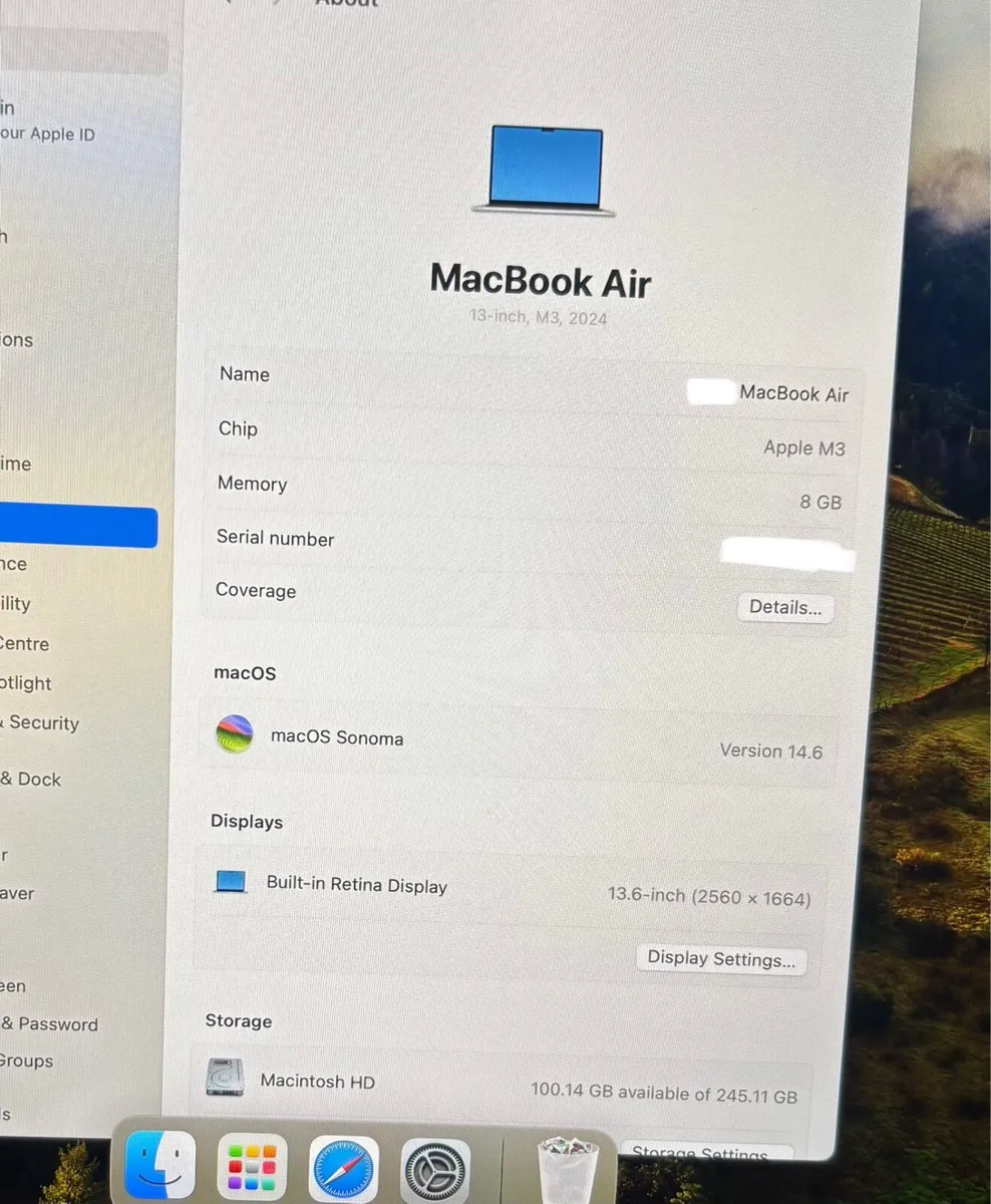MacBook Air 13.6 inch M3 2024 8GB RAM - Image 2
