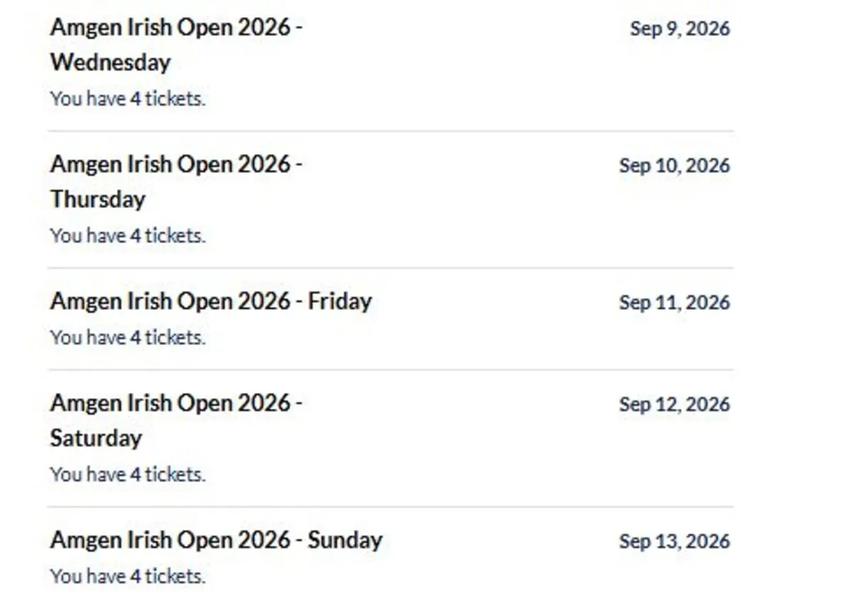 Amgen Irish Open 2026 Tickets (Wed to Sun)